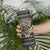 Zimbabwean Bird Statue Skinny Tumbler Tribal Pattern with National Flag Patch and Heritage Symbol