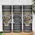 Zimbabwean Bird Statue Skinny Tumbler Tribal Pattern with National Flag Patch and Heritage Symbol