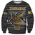 Zimbabwean Bird Statue Sweatshirt Tribal Pattern with National Flag Patch and Heritage Symbol