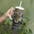Zimbabwean Bird Statue Tumbler With Handle Tribal Pattern with National Flag Patch and Heritage Symbol