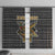 Zimbabwean Bird Statue Window Curtain Tribal Pattern with National Flag Patch and Heritage Symbol