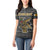 Zimbabwean Bird Statue Women Polo Shirt Tribal Pattern with National Flag Patch and Heritage Symbol