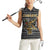 Zimbabwean Bird Statue Women Sleeveless Polo Shirt Tribal Pattern with National Flag Patch and Heritage Symbol