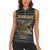 Zimbabwean Bird Statue Women Sleeveless Polo Shirt Tribal Pattern with National Flag Patch and Heritage Symbol