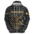 Zimbabwean Bird Statue Zip Hoodie Tribal Pattern with National Flag Patch and Heritage Symbol