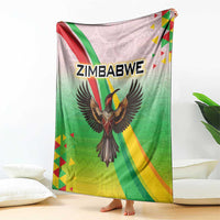 Zimbabwe Vibe Blanket Tribal-Inspired Background with Geometric Flag Color Design