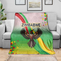 Zimbabwe Vibe Blanket Tribal-Inspired Background with Geometric Flag Color Design