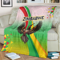 Zimbabwe Vibe Blanket Tribal-Inspired Background with Geometric Flag Color Design
