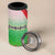 Zimbabwe Vibe 4 in 1 Can Cooler Tumbler Tribal-Inspired Background with Geometric Flag Color Design