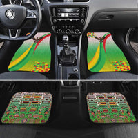 Zimbabwe Vibe Car Mats Tribal-Inspired Background with Geometric Flag Color Design
