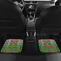 Zimbabwe Vibe Car Mats Tribal-Inspired Background with Geometric Flag Color Design
