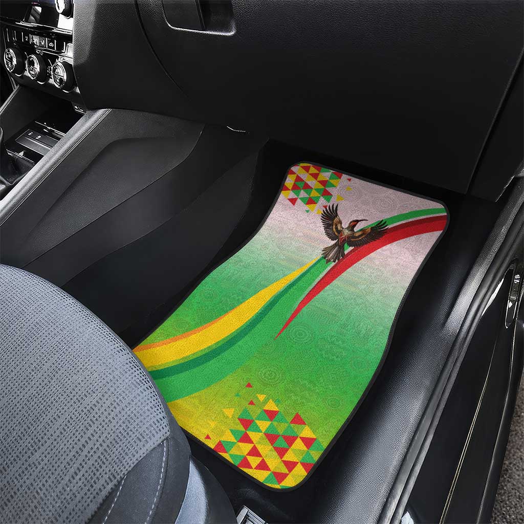 Zimbabwe Vibe Car Mats Tribal-Inspired Background with Geometric Flag Color Design
