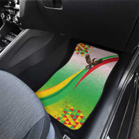 Zimbabwe Vibe Car Mats Tribal-Inspired Background with Geometric Flag Color Design