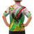 Zimbabwe Vibe Family Matching Mermaid Dress and Hawaiian Shirt Tribal-Inspired Background with Geometric Flag Color Design