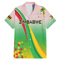 Zimbabwe Vibe Family Matching Mermaid Dress and Hawaiian Shirt Tribal-Inspired Background with Geometric Flag Color Design