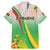 Zimbabwe Vibe Family Matching Mermaid Dress and Hawaiian Shirt Tribal-Inspired Background with Geometric Flag Color Design