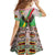 Zimbabwe Vibe Family Matching Off Shoulder Maxi Dress and Hawaiian Shirt Tribal-Inspired Background with Geometric Flag Color Design