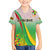 Zimbabwe Vibe Family Matching Off Shoulder Maxi Dress and Hawaiian Shirt Tribal-Inspired Background with Geometric Flag Color Design