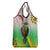 Zimbabwe Vibe Grocery Bag Tribal-Inspired Background with Geometric Flag Color Design