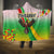 Zimbabwe Vibe Hooded Blanket Tribal-Inspired Background with Geometric Flag Color Design