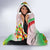 Zimbabwe Vibe Hooded Blanket Tribal-Inspired Background with Geometric Flag Color Design
