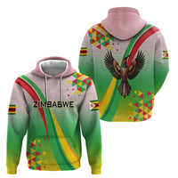 Zimbabwe Vibe Hoodie Tribal-Inspired Background with Geometric Flag Color Design