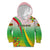 Zimbabwe Vibe Kid Hoodie Tribal-Inspired Background with Geometric Flag Color Design