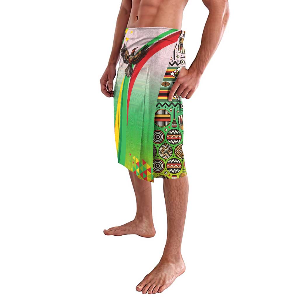 Zimbabwe Vibe Lavalava Tribal-Inspired Background with Geometric Flag Color Design
