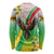 Zimbabwe Vibe Long Sleeve Shirt Tribal-Inspired Background with Geometric Flag Color Design