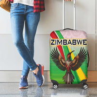 Zimbabwe Vibe Luggage Cover Tribal-Inspired Background with Geometric Flag Color Design