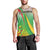 Zimbabwe Vibe Men Tank Top Tribal-Inspired Background with Geometric Flag Color Design