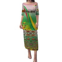 Zimbabwe Vibe Puletasi Tribal-Inspired Background with Geometric Flag Color Design