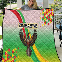 Zimbabwe Vibe Quilt Tribal-Inspired Background with Geometric Flag Color Design