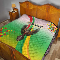 Zimbabwe Vibe Quilt Tribal-Inspired Background with Geometric Flag Color Design