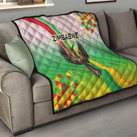 Zimbabwe Vibe Quilt Tribal-Inspired Background with Geometric Flag Color Design