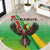 Zimbabwe Vibe Round Carpet Tribal-Inspired Background with Geometric Flag Color Design