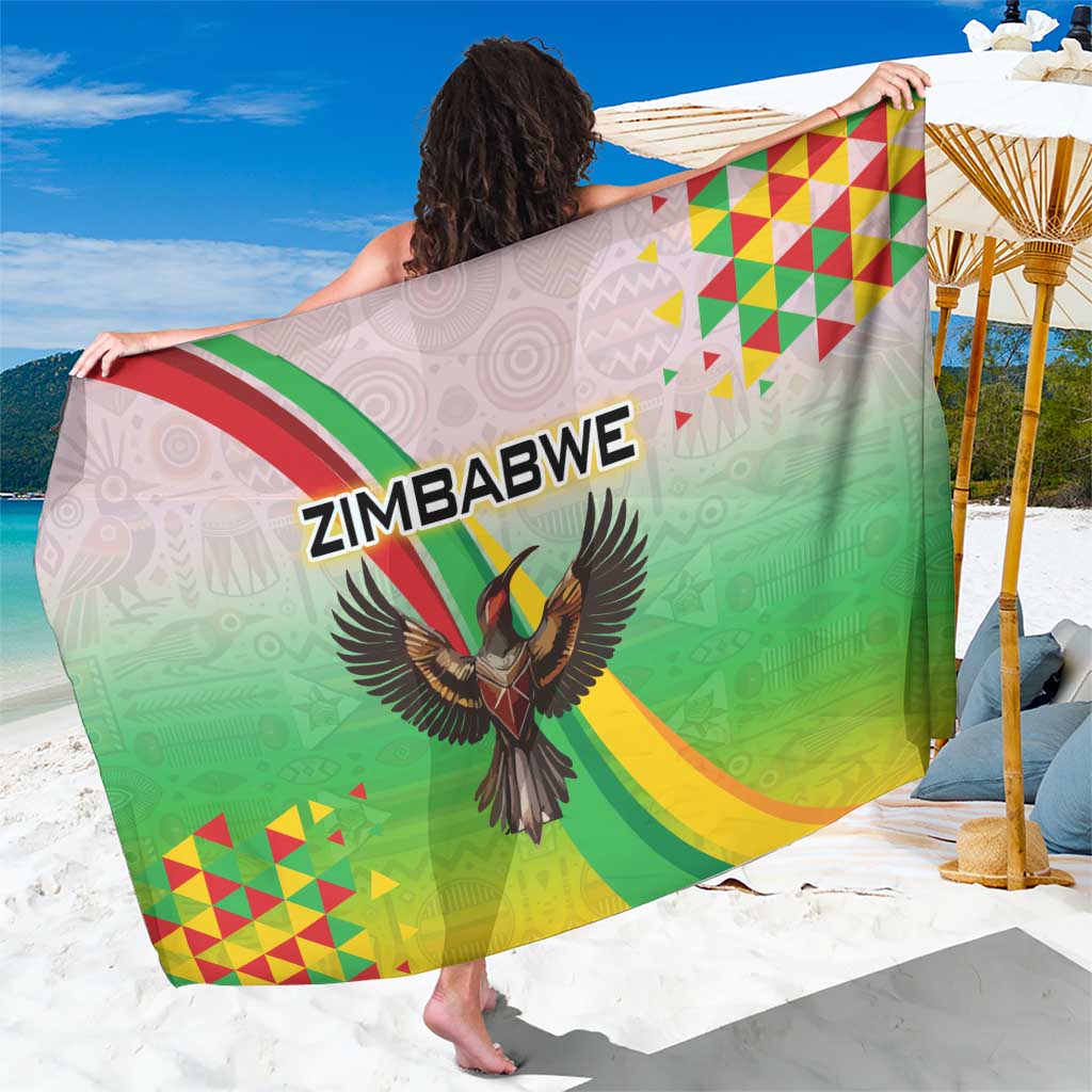 Zimbabwe Vibe Sarong Tribal-Inspired Background with Geometric Flag Color Design