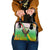 Zimbabwe Vibe Shoulder Handbag Tribal-Inspired Background with Geometric Flag Color Design
