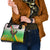 Zimbabwe Vibe Shoulder Handbag Tribal-Inspired Background with Geometric Flag Color Design