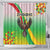 Zimbabwe Vibe Shower Curtain Tribal-Inspired Background with Geometric Flag Color Design