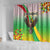 Zimbabwe Vibe Shower Curtain Tribal-Inspired Background with Geometric Flag Color Design