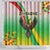 Zimbabwe Vibe Shower Curtain Tribal-Inspired Background with Geometric Flag Color Design