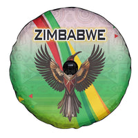 Zimbabwe Vibe Spare Tire Cover Tribal-Inspired Background with Geometric Flag Color Design