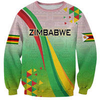 Zimbabwe Vibe Sweatshirt Tribal-Inspired Background with Geometric Flag Color Design
