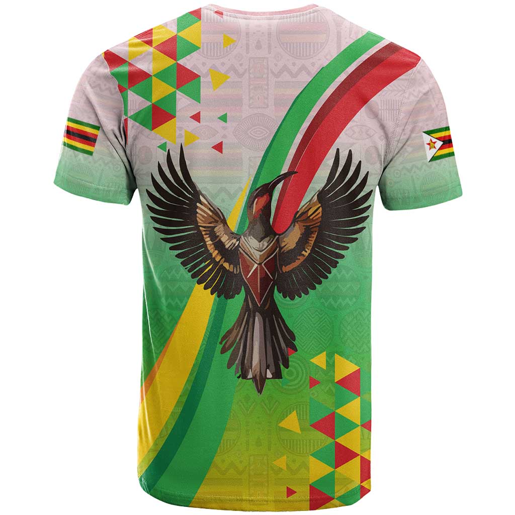 Zimbabwe Vibe T Shirt Tribal-Inspired Background with Geometric Flag Color Design