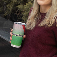 Zimbabwe Vibe Tumbler Cup Tribal-Inspired Background with Geometric Flag Color Design