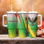Zimbabwe Vibe Tumbler With Handle Tribal-Inspired Background with Geometric Flag Color Design