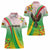 Zimbabwe Vibe Women Polo Shirt Tribal-Inspired Background with Geometric Flag Color Design