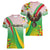 Zimbabwe Vibe Women V-Neck T-Shirt Tribal-Inspired Background with Geometric Flag Color Design