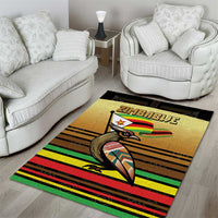 Zimbabwe Pride Area Rug Zimbabwean Bird, Tribal Patterns and Pan-African Colors